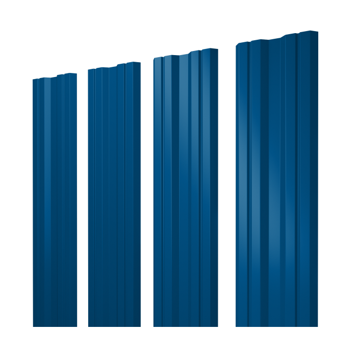 Штакетник Twin с прямым резом 0,5 Satin RAL 5005 сигнальный синий
