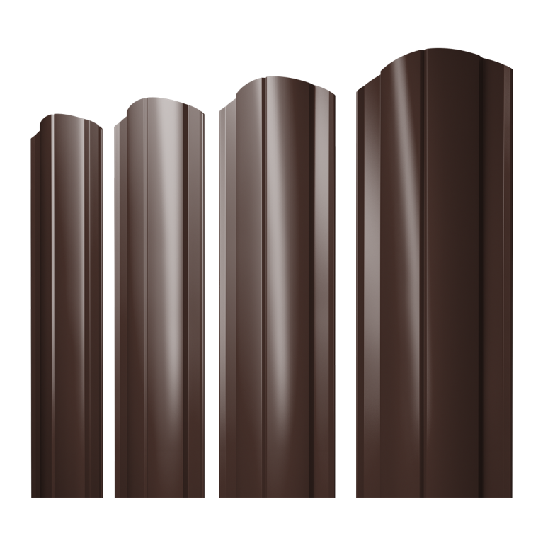 Штакетник Круглый фигурный 0,4 PE-Matt-Double RAL 8017 шоколад