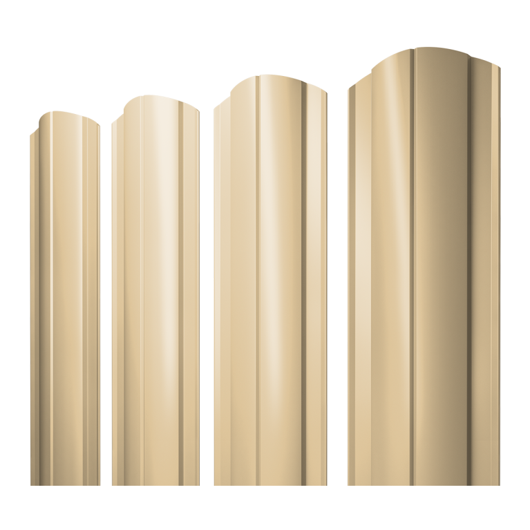 Штакетник Круглый фигурный 0,4 PE RAL 1014 слоновая кость