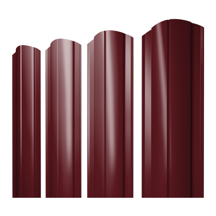 Штакетник Круглый фигурный 0,4 PE RAL 3005 красное вино