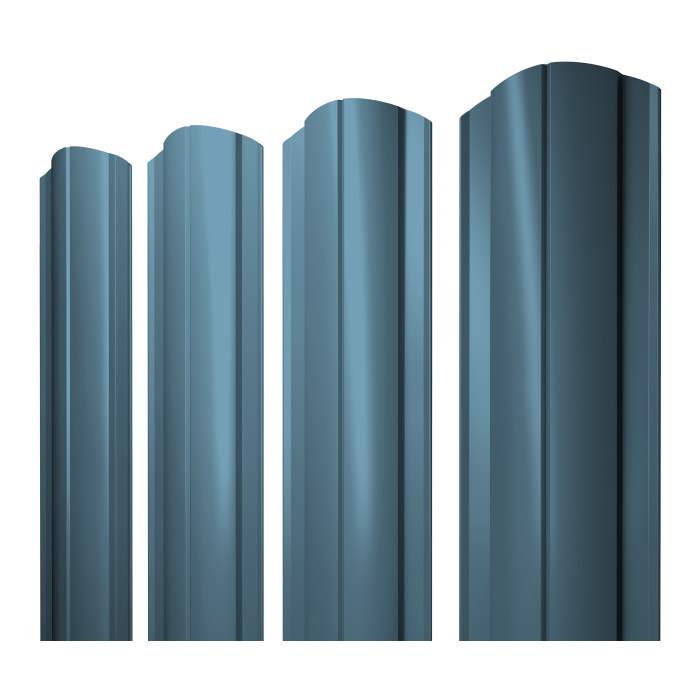 Штакетник Круглый фигурный 0,45 Drap TX RAL 5024 пастельно-синий