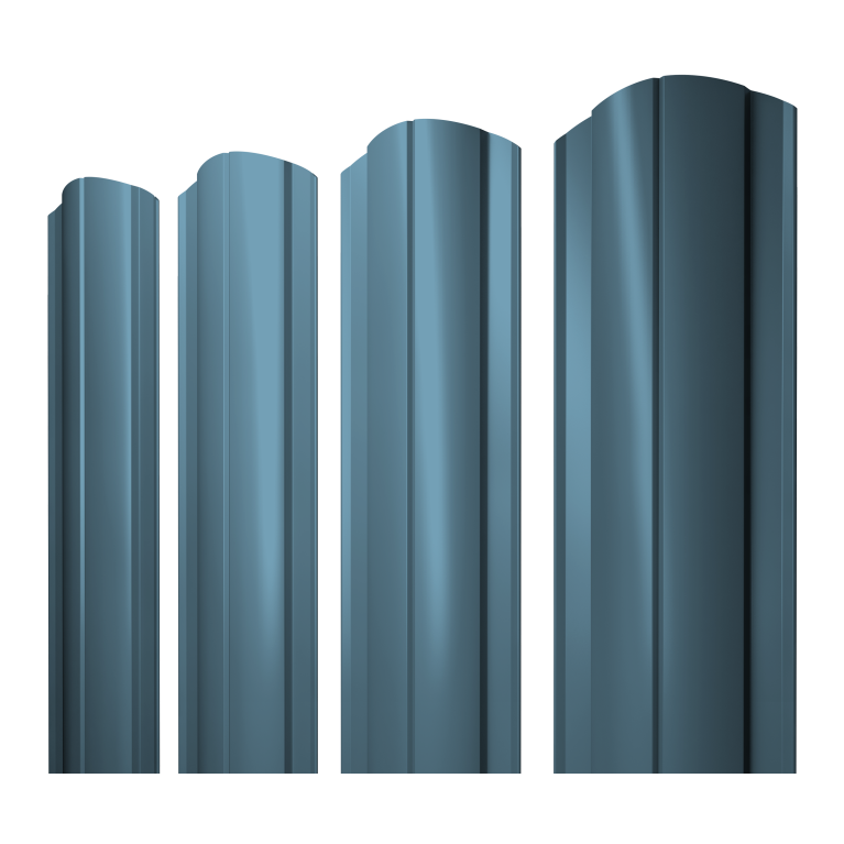Штакетник Круглый фигурный 0,45 Drap TX RAL 5024 пастельно-синий