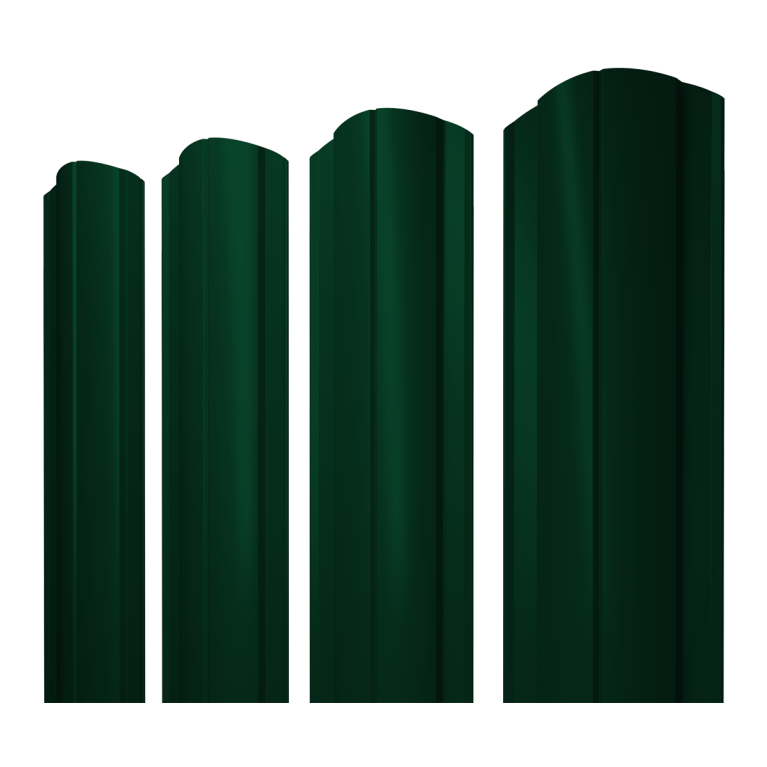 Штакетник Круглый фигурный 0,45 Drap TX RAL 6005 зеленый мох