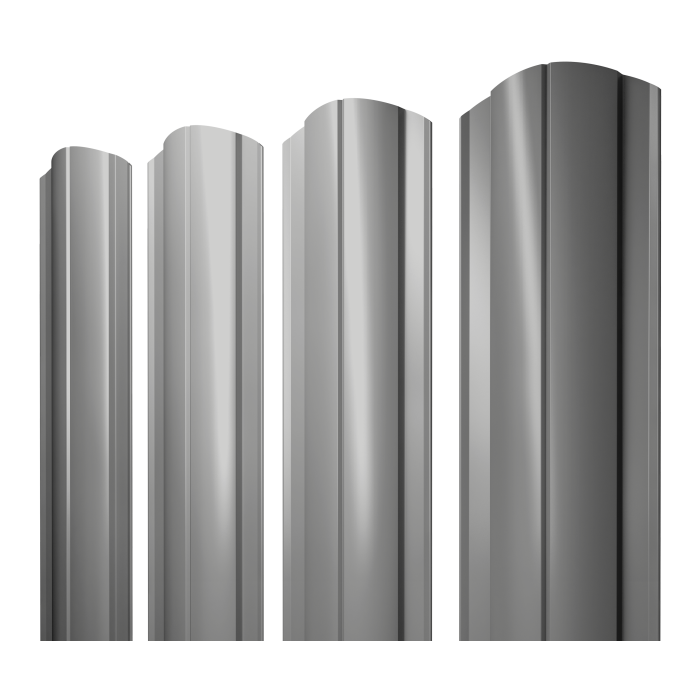 Штакетник Круглый фигурный 0,45 Drap TX RAL 7047 телегрей 4
