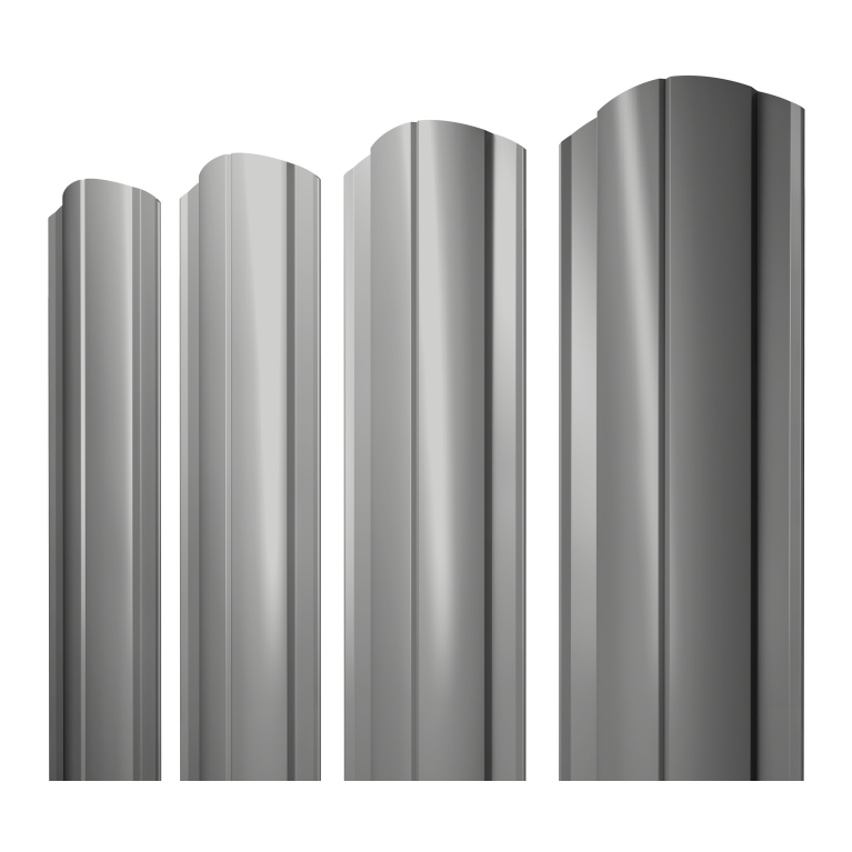 Штакетник Круглый фигурный 0,45 Drap TX RAL 7047 телегрей 4
