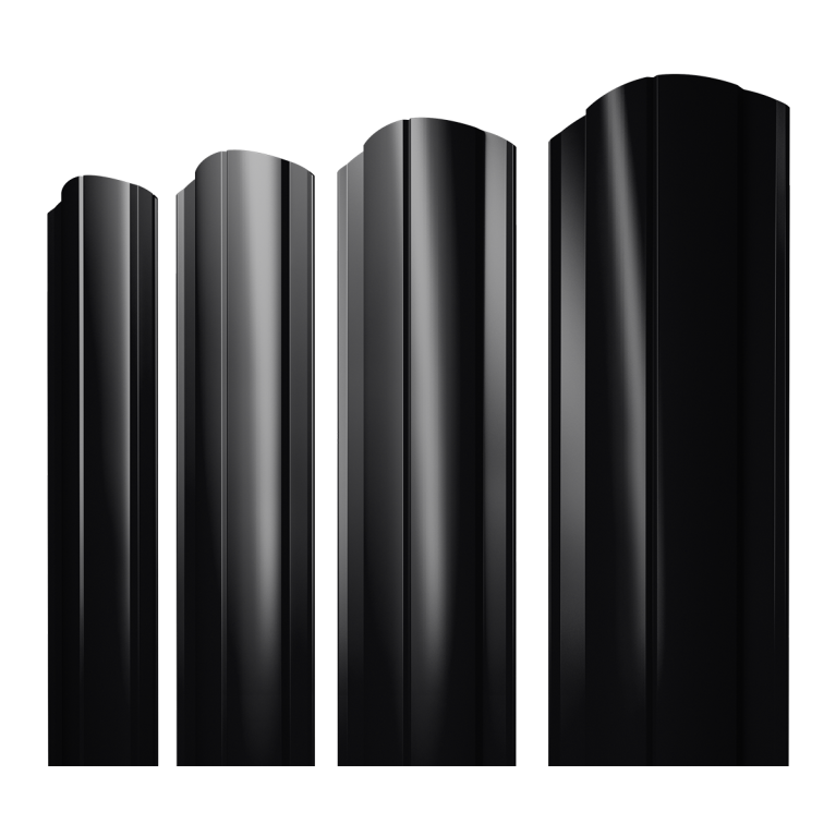 Штакетник Круглый фигурный 0,45 Drap TX RAL 9005 черный