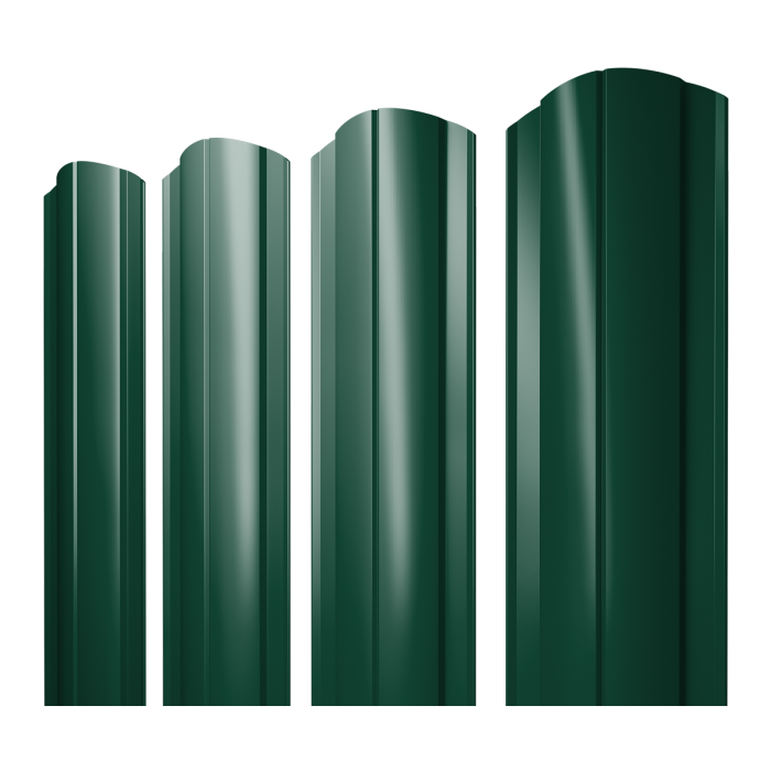 Штакетник Круглый фигурный 0,45 PE-Double RAL 6005 зеленый мох