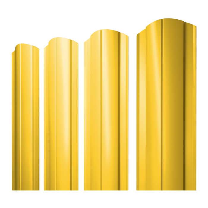 Штакетник Круглый фигурный 0,45 PE RAL 1018 цинково-желтый
