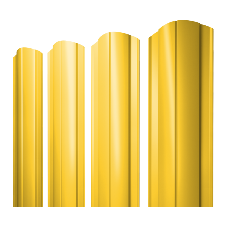 Штакетник Круглый фигурный 0,45 PE RAL 1018 цинково-желтый