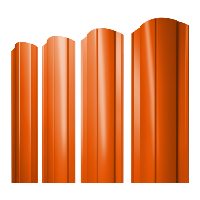 Штакетник Круглый фигурный 0,45 PE RAL 2004 оранжевый