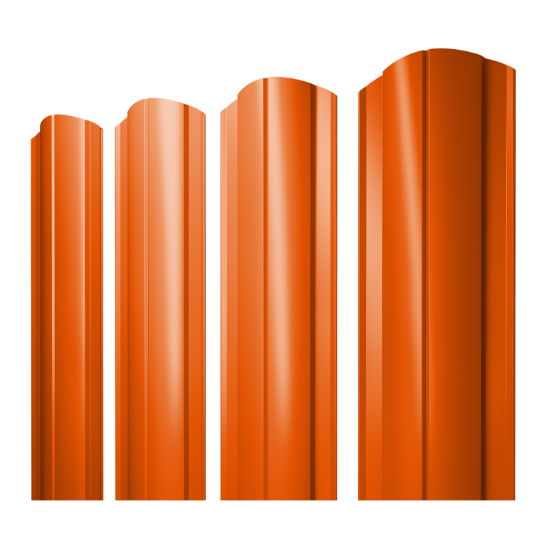 Штакетник Круглый фигурный 0,45 PE RAL 2004 оранжевый