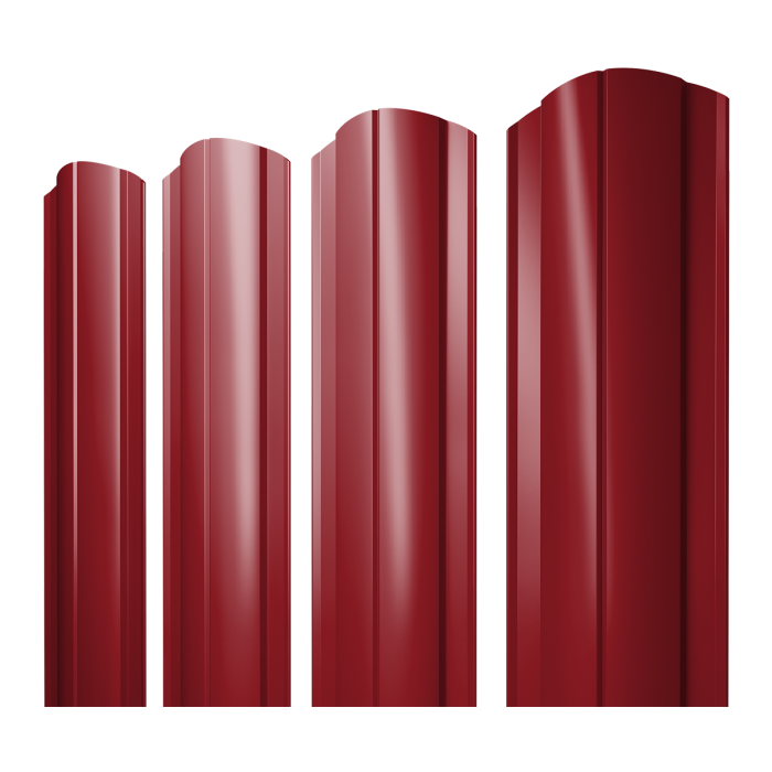 Штакетник Круглый фигурный 0,45 PE RAL 3003 рубиново-красный