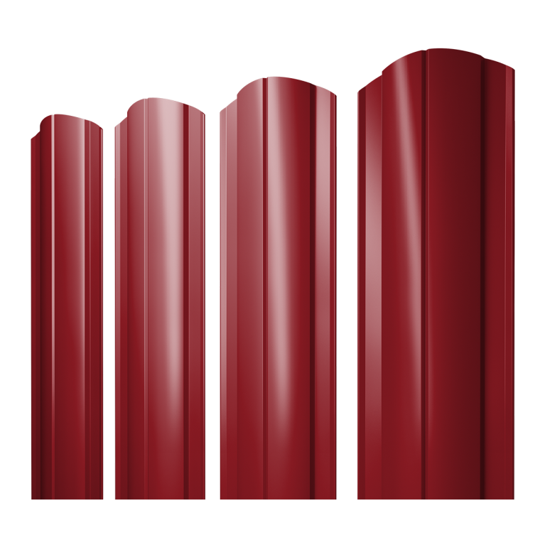 Штакетник Круглый фигурный 0,45 PE RAL 3003 рубиново-красный
