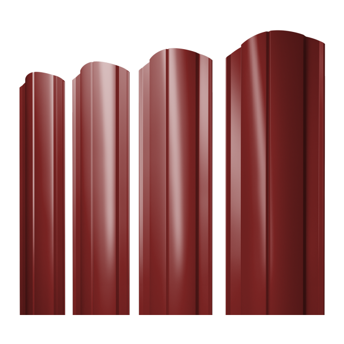 Штакетник Круглый фигурный 0,45 PE RAL 3011 коричнево-красный