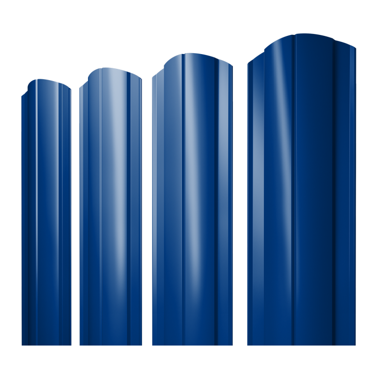 Штакетник Круглый фигурный 0,45 PE RAL 5002 ультрамариново-синий