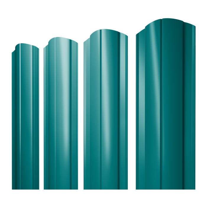 Штакетник Круглый фигурный 0,45 PE RAL 5021 водная синь
