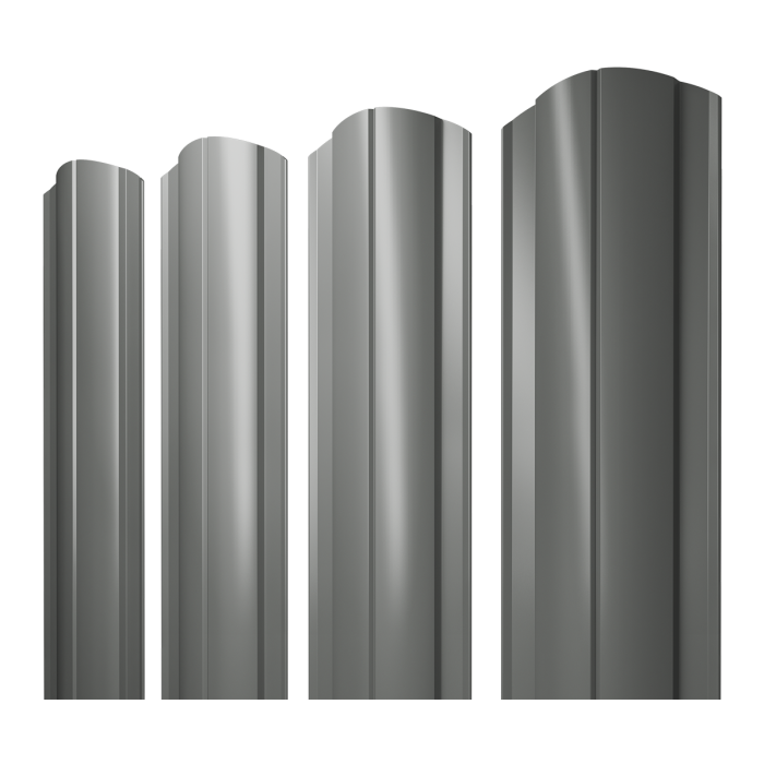 Штакетник Круглый фигурный 0,45 PE RAL 7005 мышино-серый