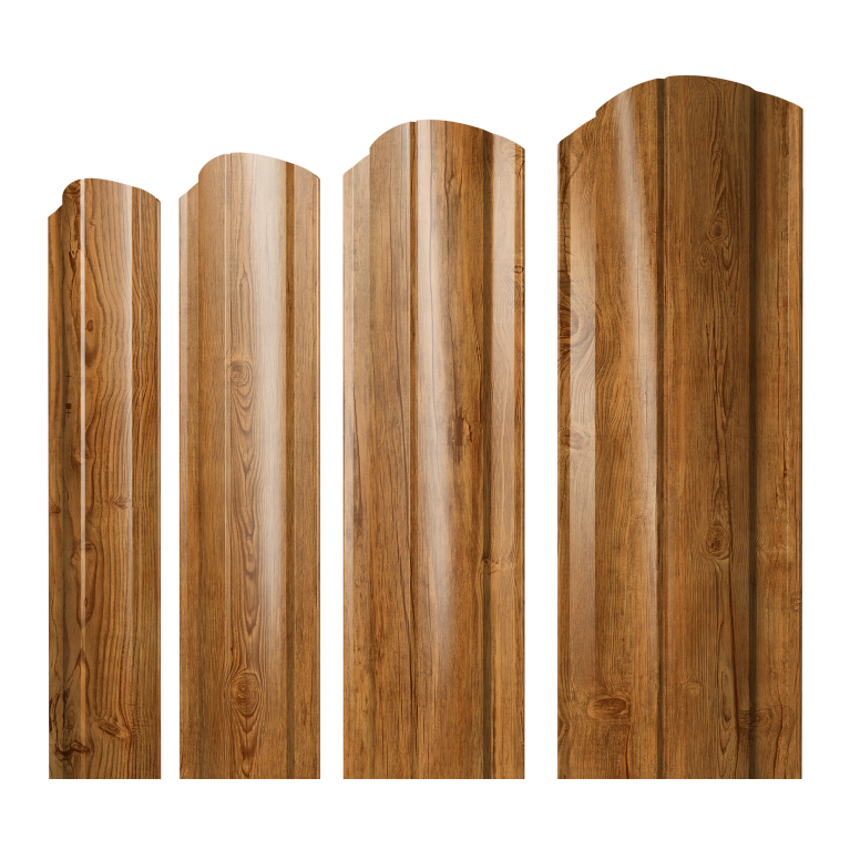 Штакетник Круглый фигурный 0,45 Print Elite Golden Wood TwinColor