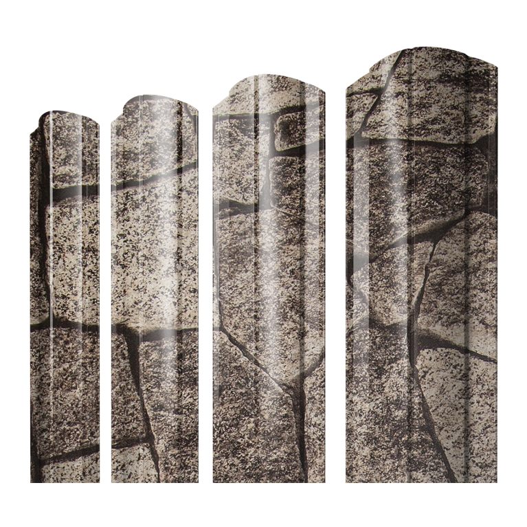 Штакетник Круглый фигурный 0,45 Print Elite King Stone TwinColor