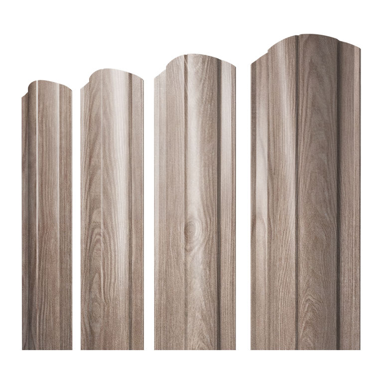 Штакетник Круглый фигурный 0,45 Print Elite White Wood TwinColor