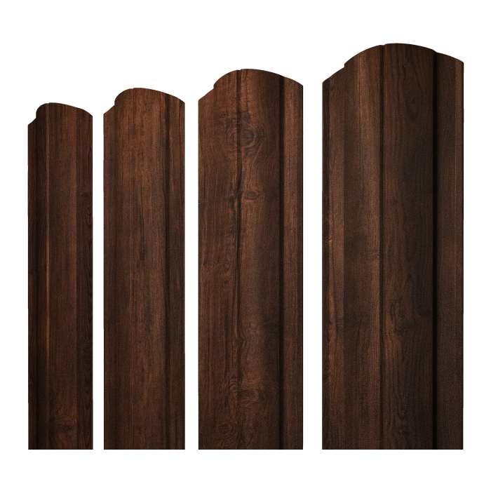 Штакетник Круглый фигурный 0,45 Print Premium Cherry Wood Dark FTC
