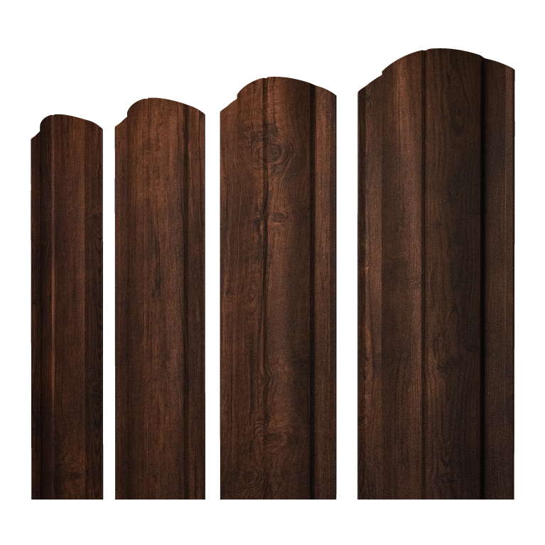 Штакетник Круглый фигурный 0,45 Print Premium Cherry Wood Dark FTC