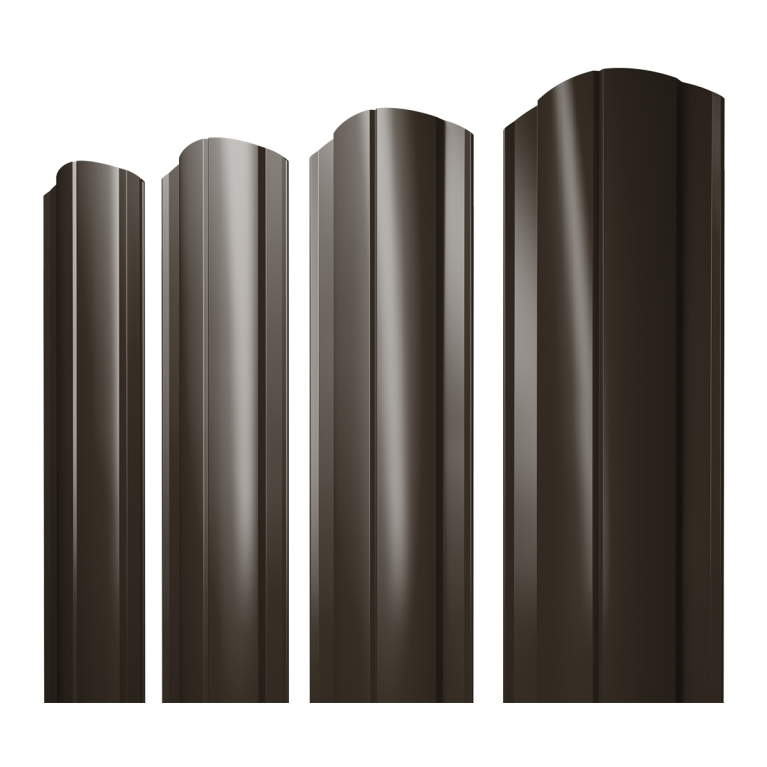 Штакетник Круглый фигурный 0,5 PurLite Matt RR 32 темно-коричневый