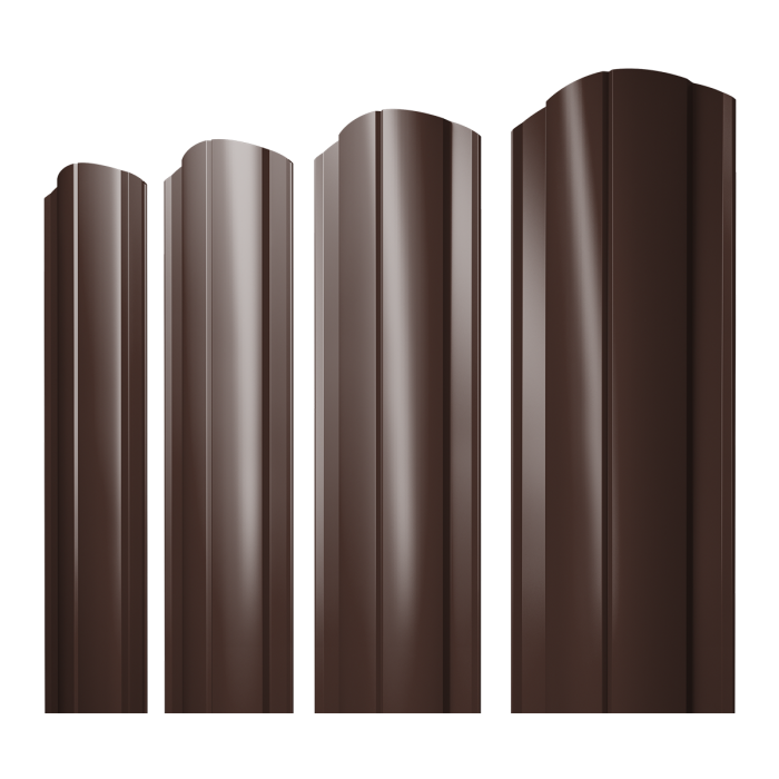 Штакетник Круглый фигурный 0,5 PurPro RAL 8017 шоколад