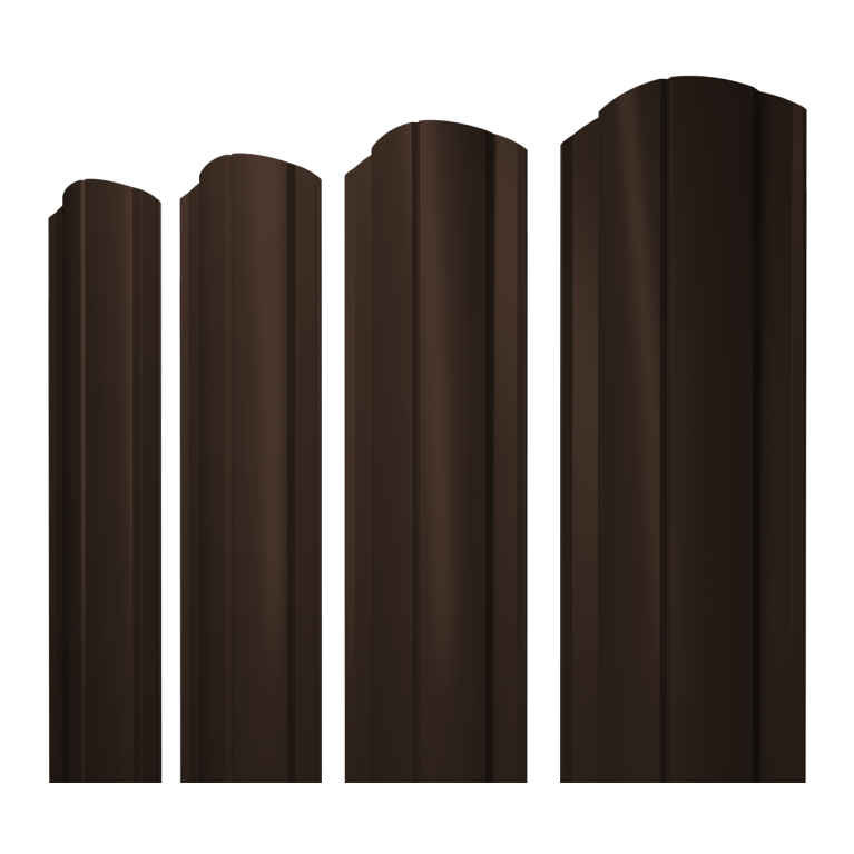 Штакетник Круглый фигурный 0,5 Rooftop Бархат RAL 8017 шоколад