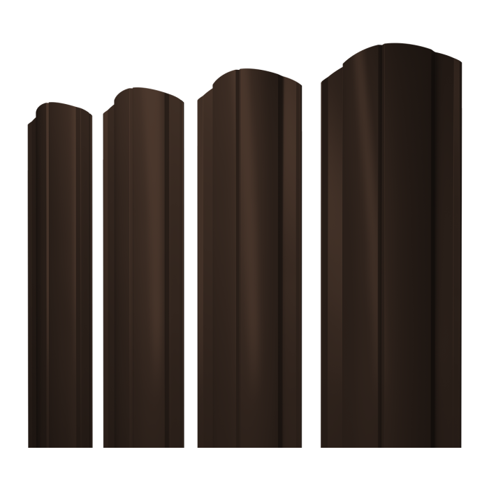 Штакетник Круглый фигурный 0,5 Satin Matt RAL 8017 шоколад