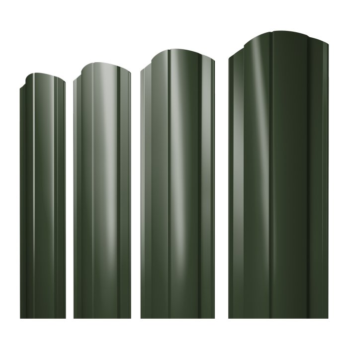 Штакетник Круглый фигурный 0,5 Satin Matt TX RAL 6020 хромовая зелень