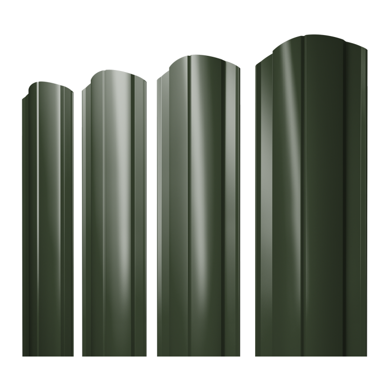 Штакетник Круглый фигурный 0,5 Satin Matt TX RAL 6020 хромовая зелень
