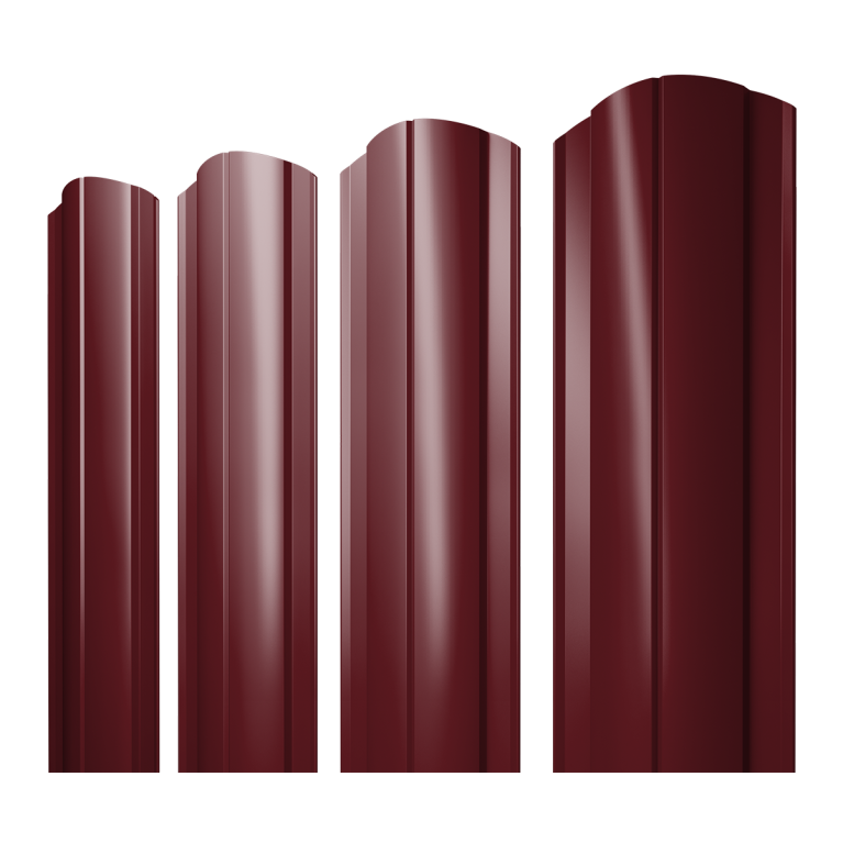 Штакетник Круглый фигурный 0,5 Satin RAL 3005 красное вино