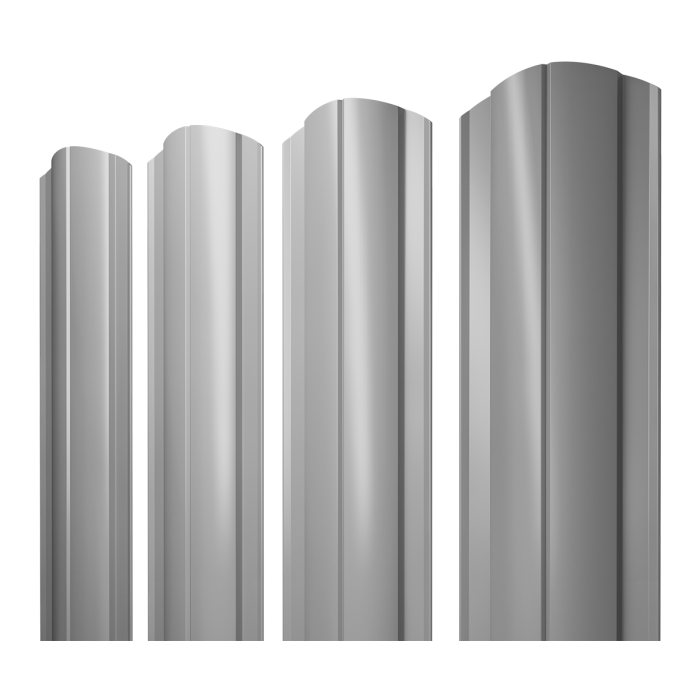 Штакетник Круглый фигурный 0,5 Satin RAL 7004 сигнальный серый