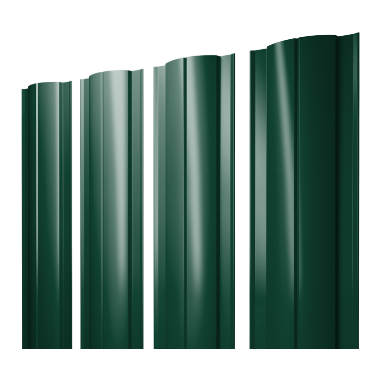 Штакетник Круглый с прямым резом 0,4 PE RAL 6005 зеленый мох