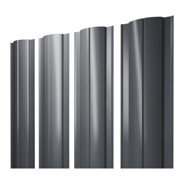 Штакетник Круглый с прямым резом 0,45 Drap-double TX RR 32 темно-коричневый