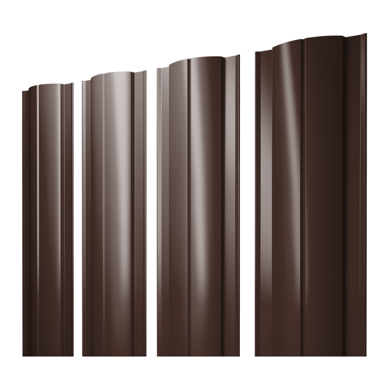 Штакетник Круглый с прямым резом 0,45 Drap RAL 8017 шоколад