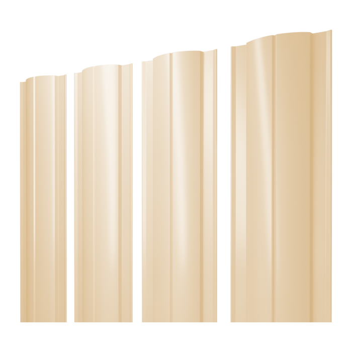 Штакетник Круглый с прямым резом 0,45 Drap TX RAL 1015 светлая слоновая кость