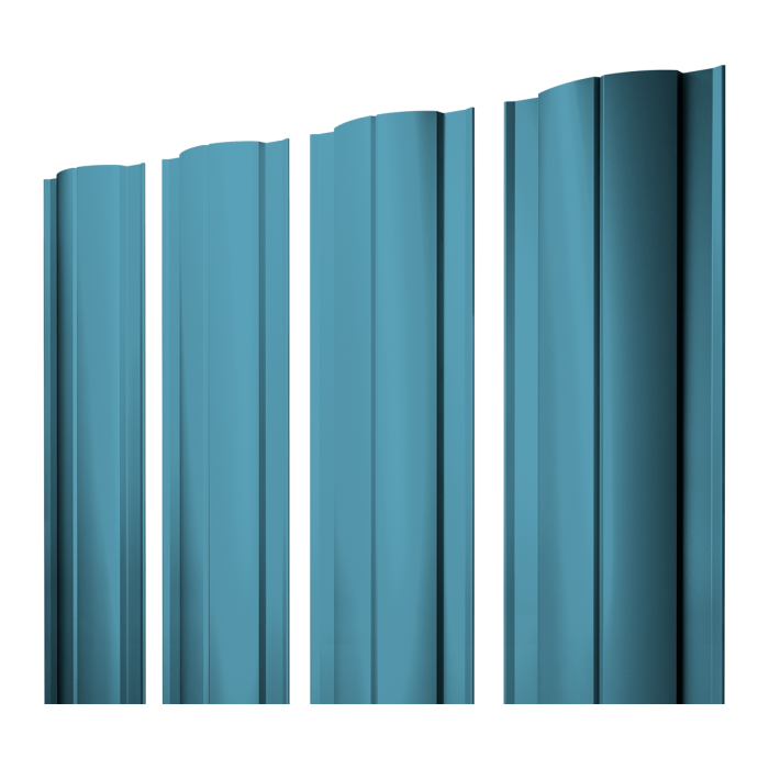 Штакетник Круглый с прямым резом 0,45 Drap TX RAL 5024 пастельно-синий