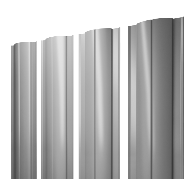 Штакетник Круглый с прямым резом 0,45 Drap TX RAL 7004 сигнальный серый