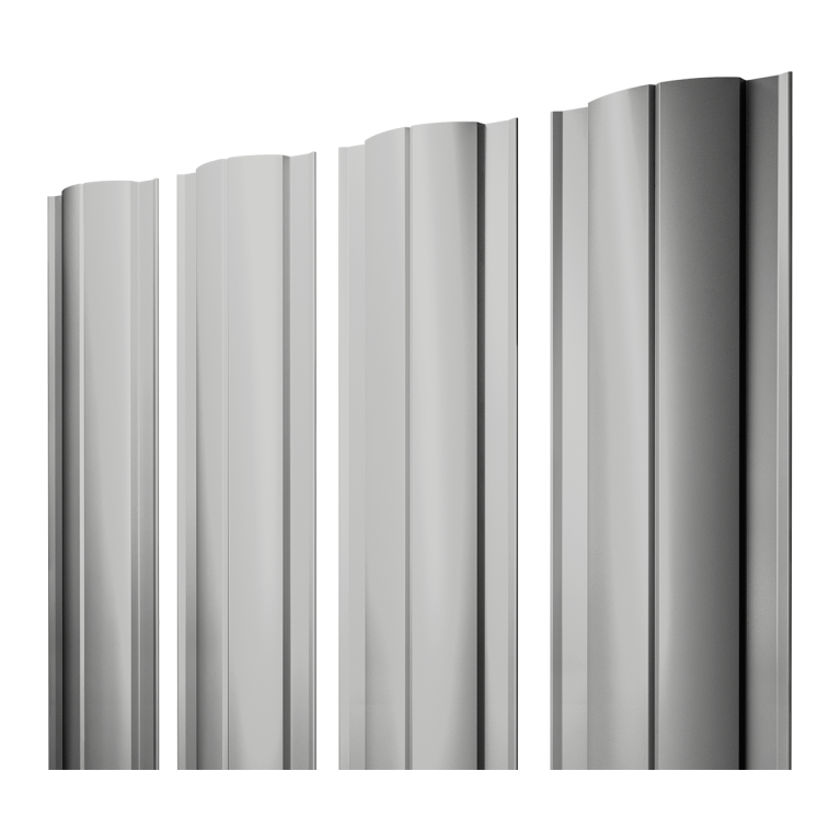 Штакетник Круглый с прямым резом 0,45 Drap TX RAL 7047 телегрей 4