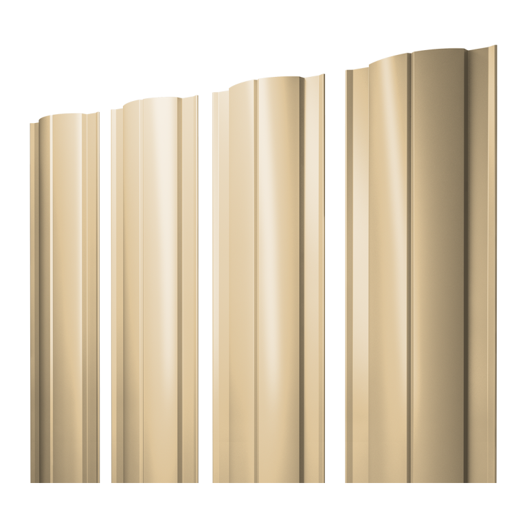 Штакетник Круглый с прямым резом 0,45 PE RAL 1014 слоновая кость