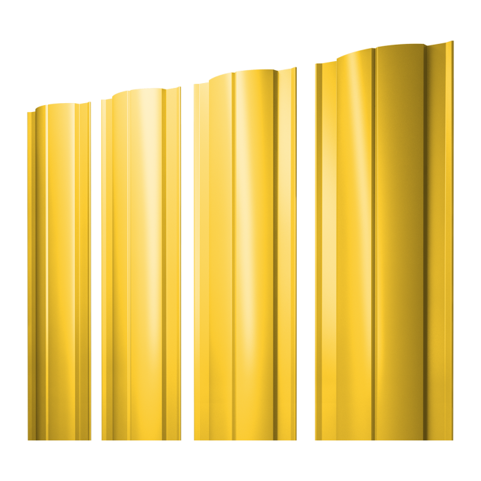 Штакетник Круглый с прямым резом 0,45 PE RAL 1018 цинково-желтый