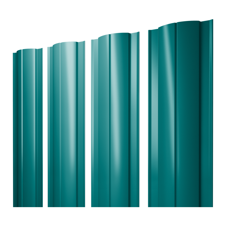 Штакетник Круглый с прямым резом 0,45 PE RAL 5021 водная синь
