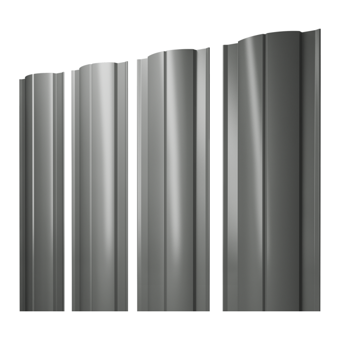 Штакетник Круглый с прямым резом 0,45 PE RAL 7005 мышино-серый