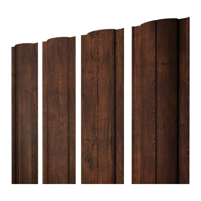 Штакетник Круглый с прямым резом 0,45 Print-Double Premium Cherry Wood Dark F