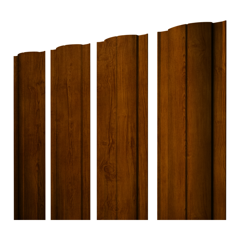 Штакетник Круглый с прямым резом 0,45 Print-Double Premium Golden Wood Intense F