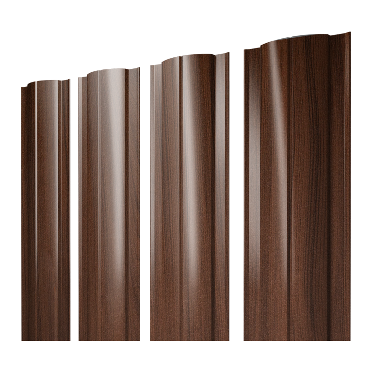 Штакетник Круглый с прямым резом 0,45 Print Elite Choco Wood TwinColor