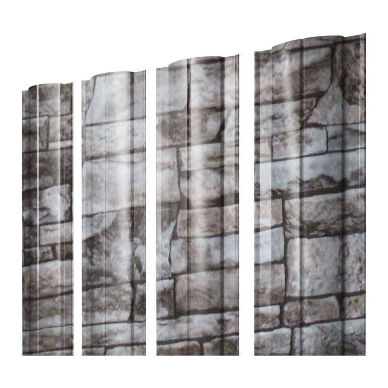 Штакетник Круглый с прямым резом 0,45 Print Elite Fine Stone TwinColor