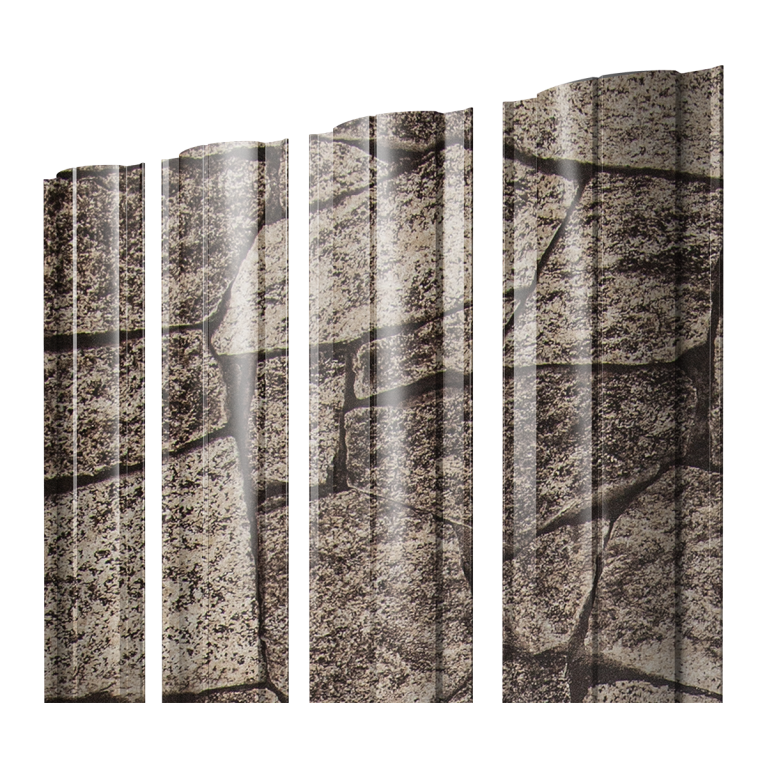 Штакетник Круглый с прямым резом 0,45 Print Elite King Stone TwinColor